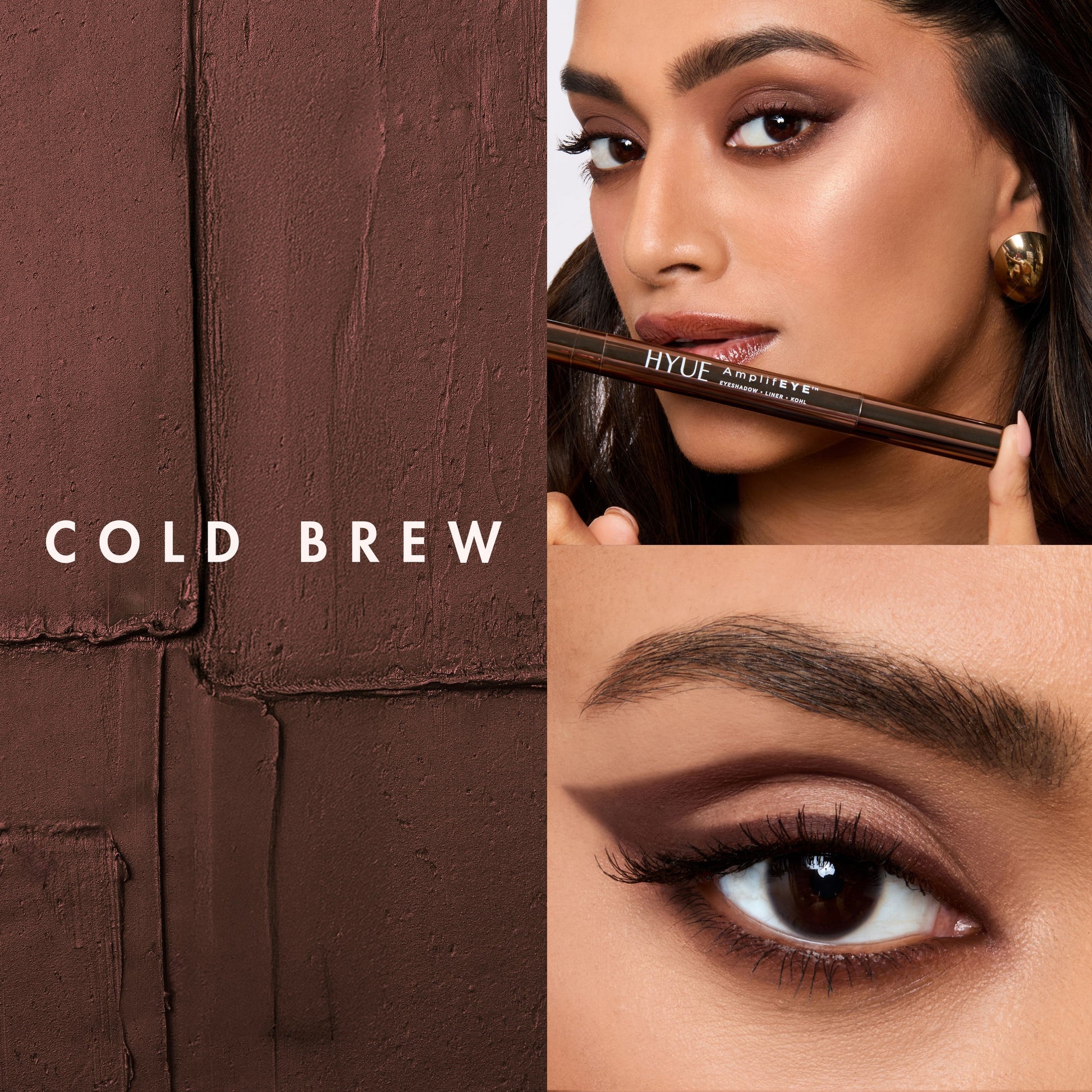 HYUE AmplifEYE 3-in-1 Eye Crayon - Eyeshadow Liner Kohl - Multi-Use - Cold Brew