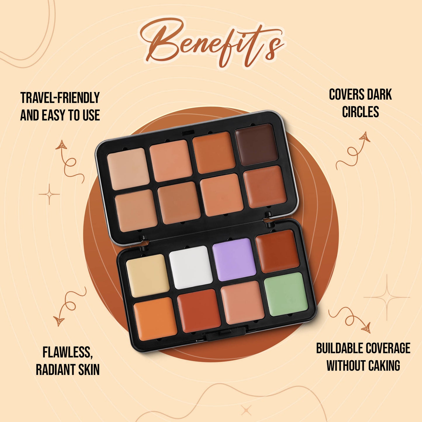 Fashion Colour Concealer & Contour Multi-Function Palette – 16 Shades