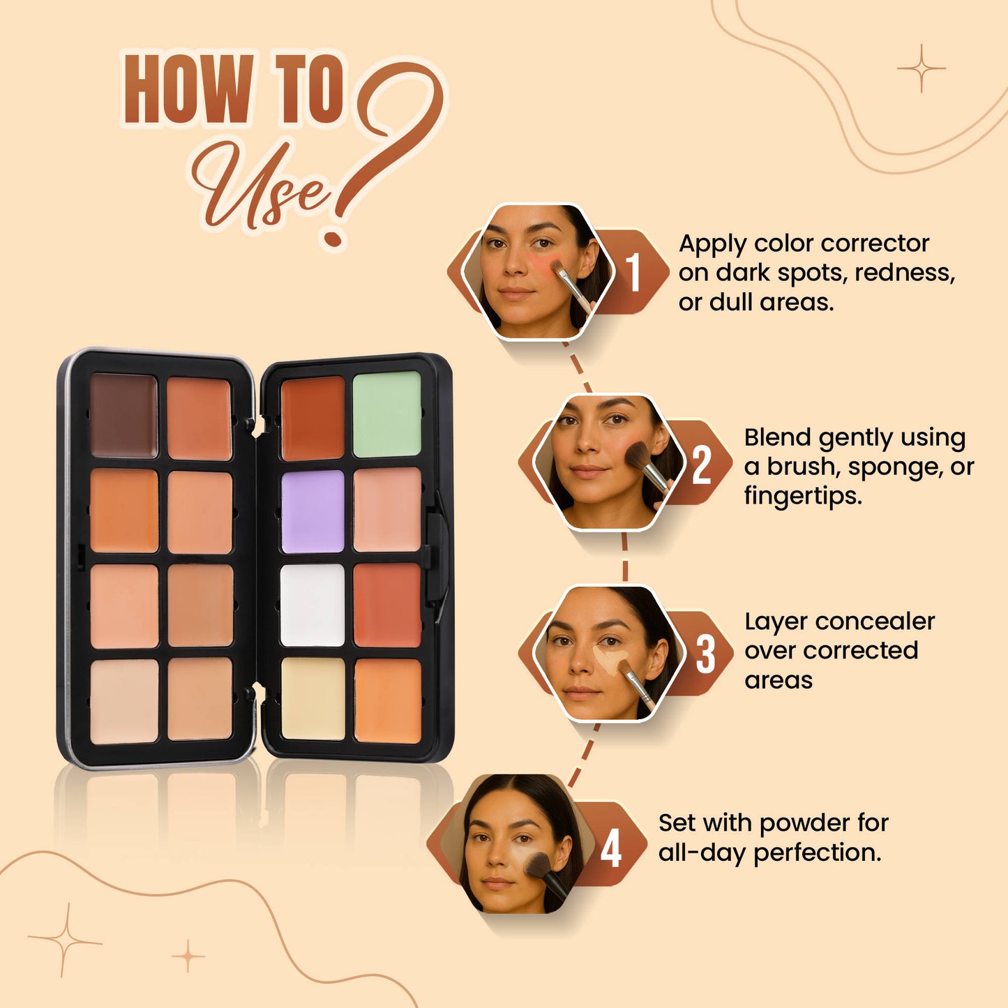 Fashion Colour Concealer & Contour Multi-Function Palette – 16 Shades