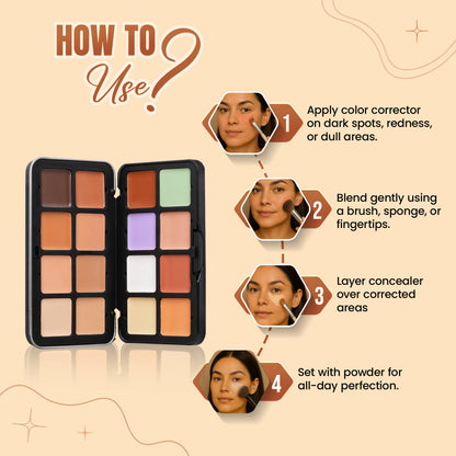 Fashion Colour Concealer & Contour Multi-Function Palette – 16 Shades