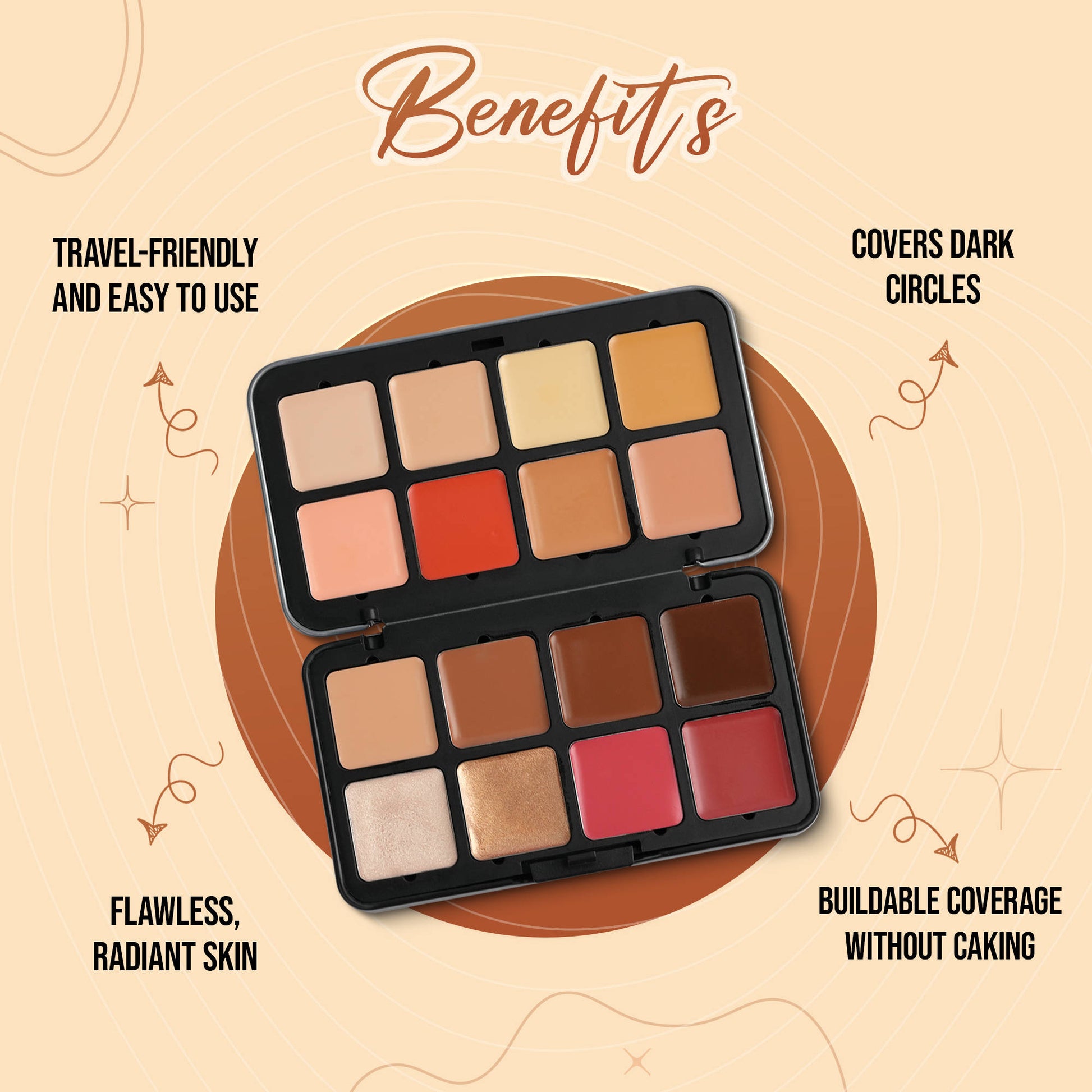 Fashion Colour All In One Blusher, Highlighter & Corrector 16-In-1 Palette
