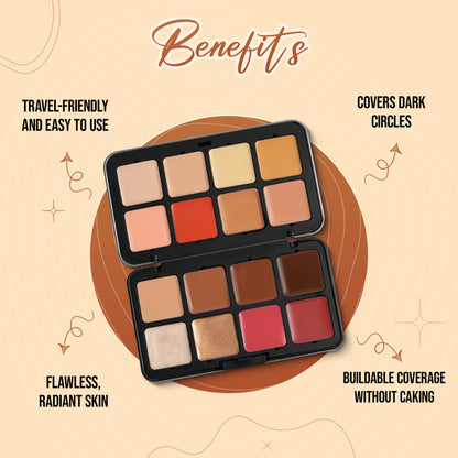 Fashion Colour All In One Blusher, Highlighter & Corrector 16-In-1 Palette