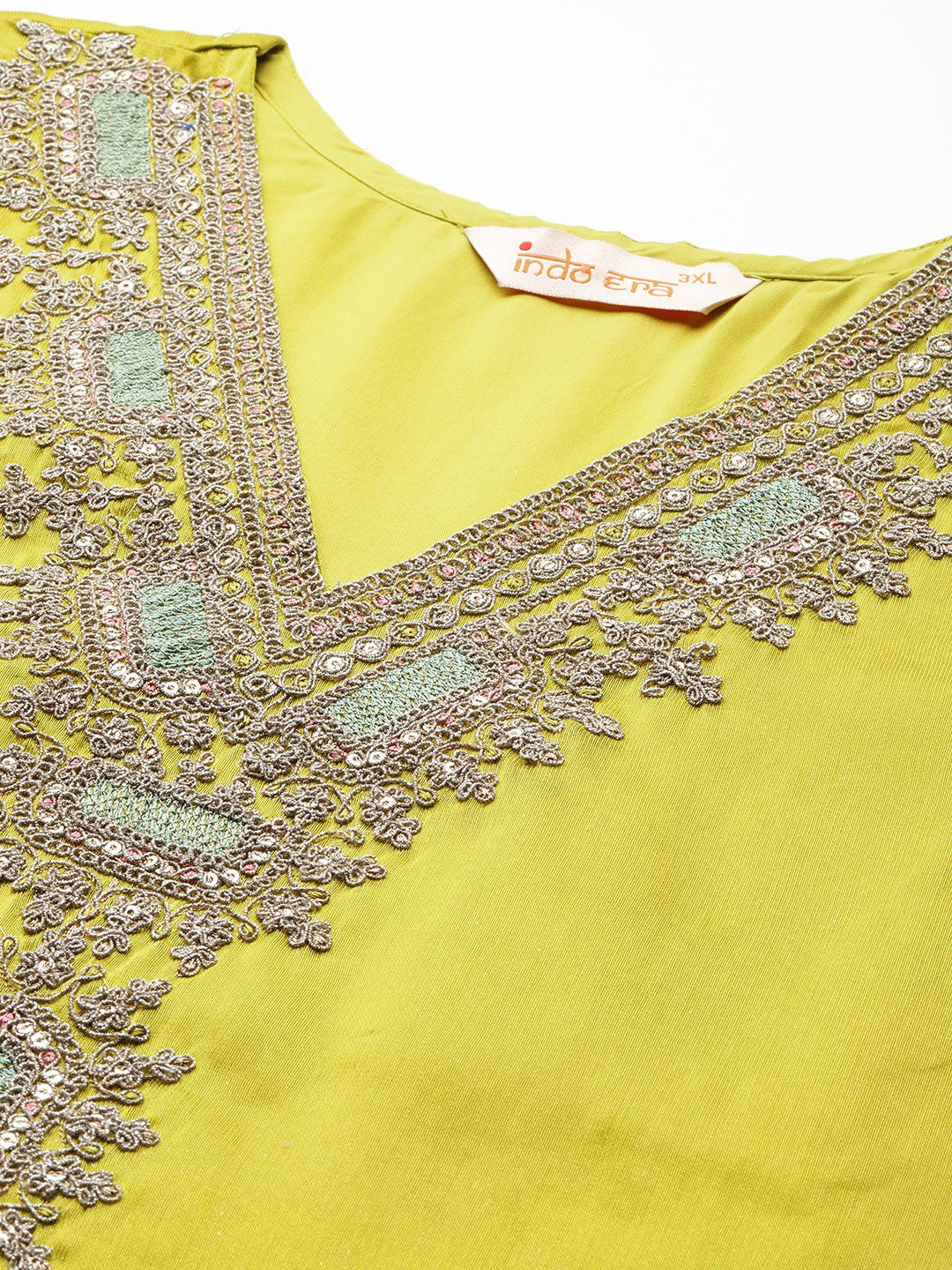 Indyancart IE Embroidered Kurta with Trousers & Dupatta