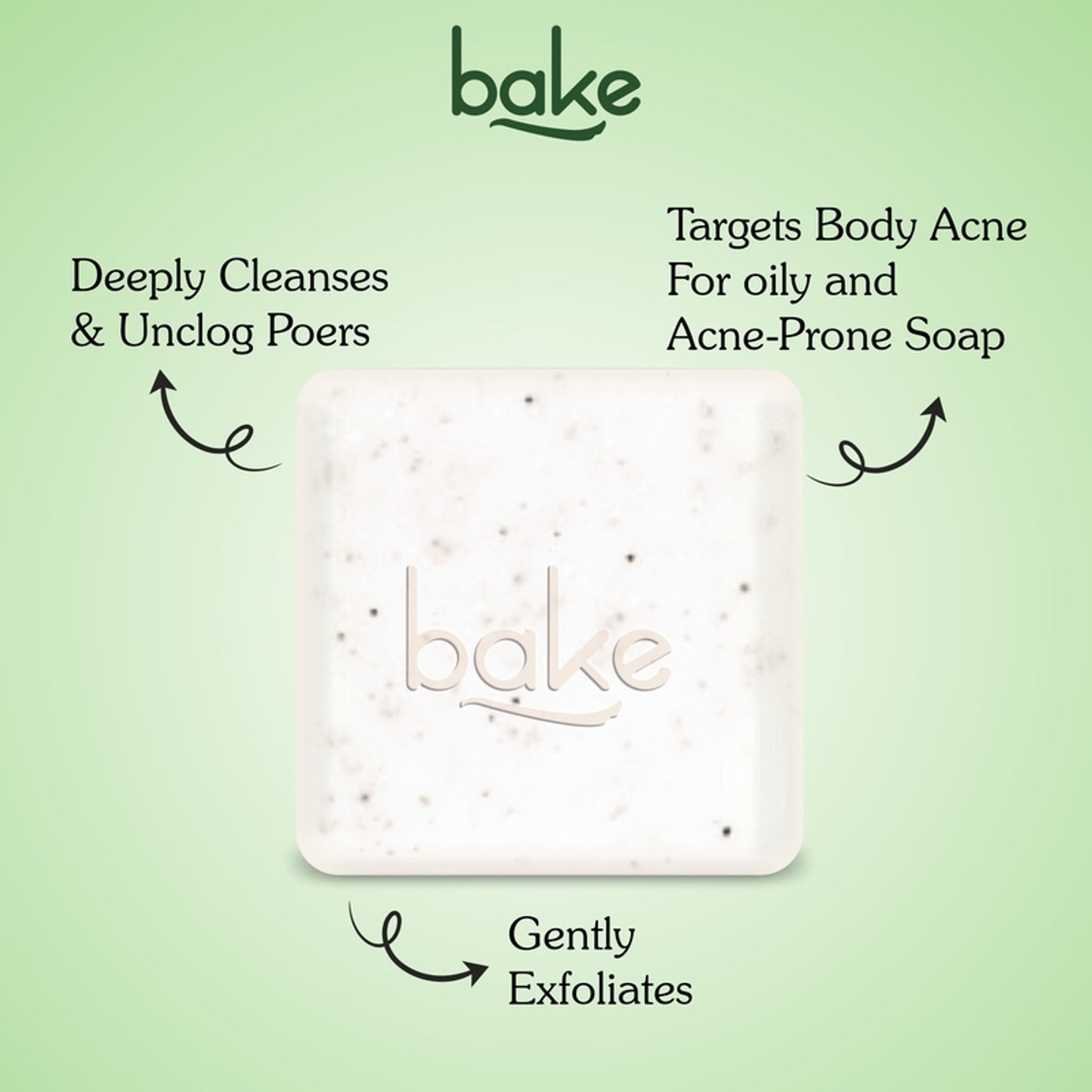 BAKE 2% Salicylic Acid + Benzoyl Peroxide Scrub Treatment Soap (Pack of 2) for Body & Back Acne