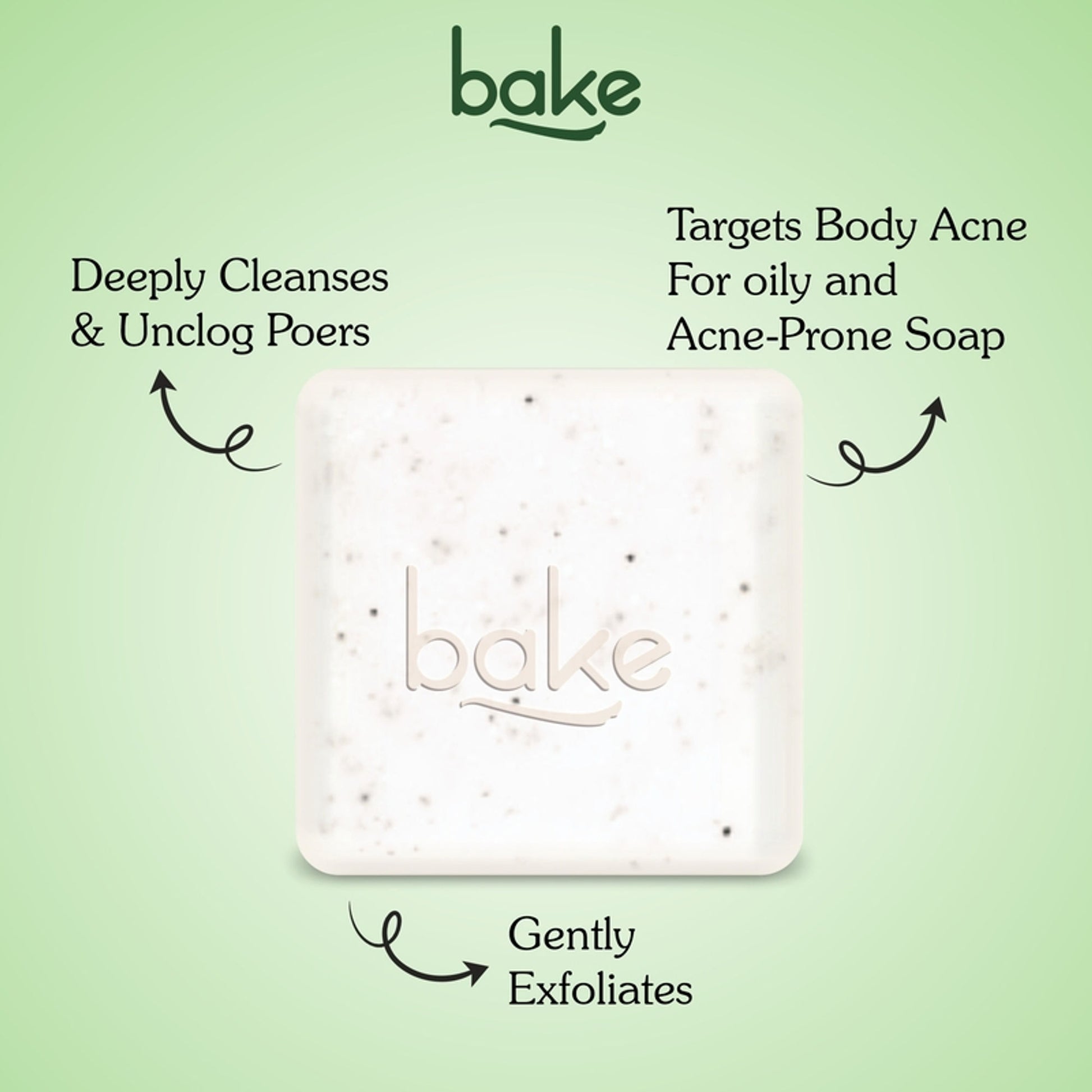 BAKE 2% Salicylic Acid + Benzoyl Peroxide Scrub Treatment Soap (Pack of 2) for Body & Back Acne