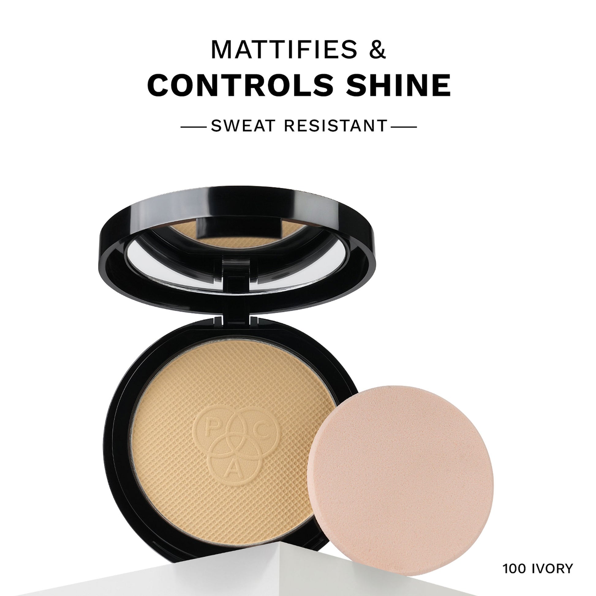 PAC Matte Touch Compact Powder Buildable Coverage, Lightweight, Sweat Resistant - 100 Ivory