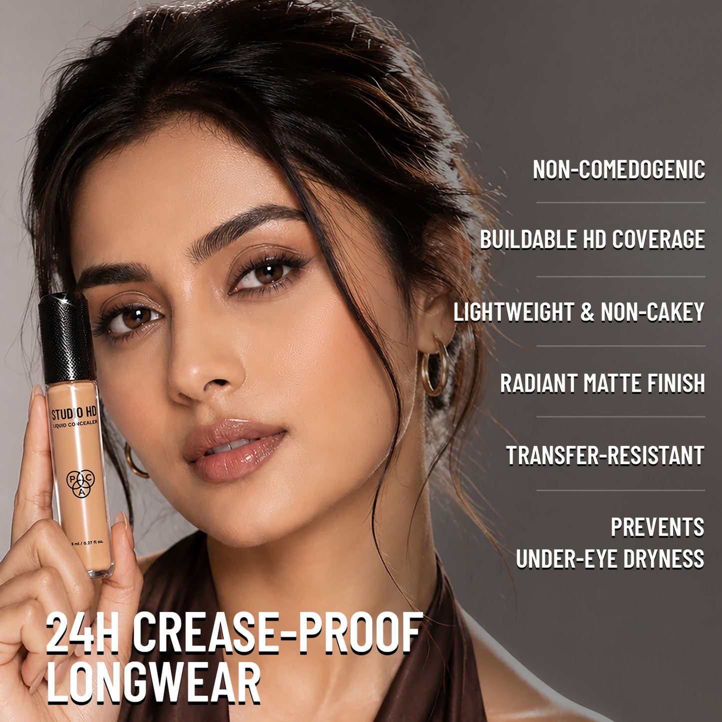 PAC Studio HD Liquid Concealer - Radiant Matte Finish, Long Wearing Buildable Coverage - HD MEDIUM 220