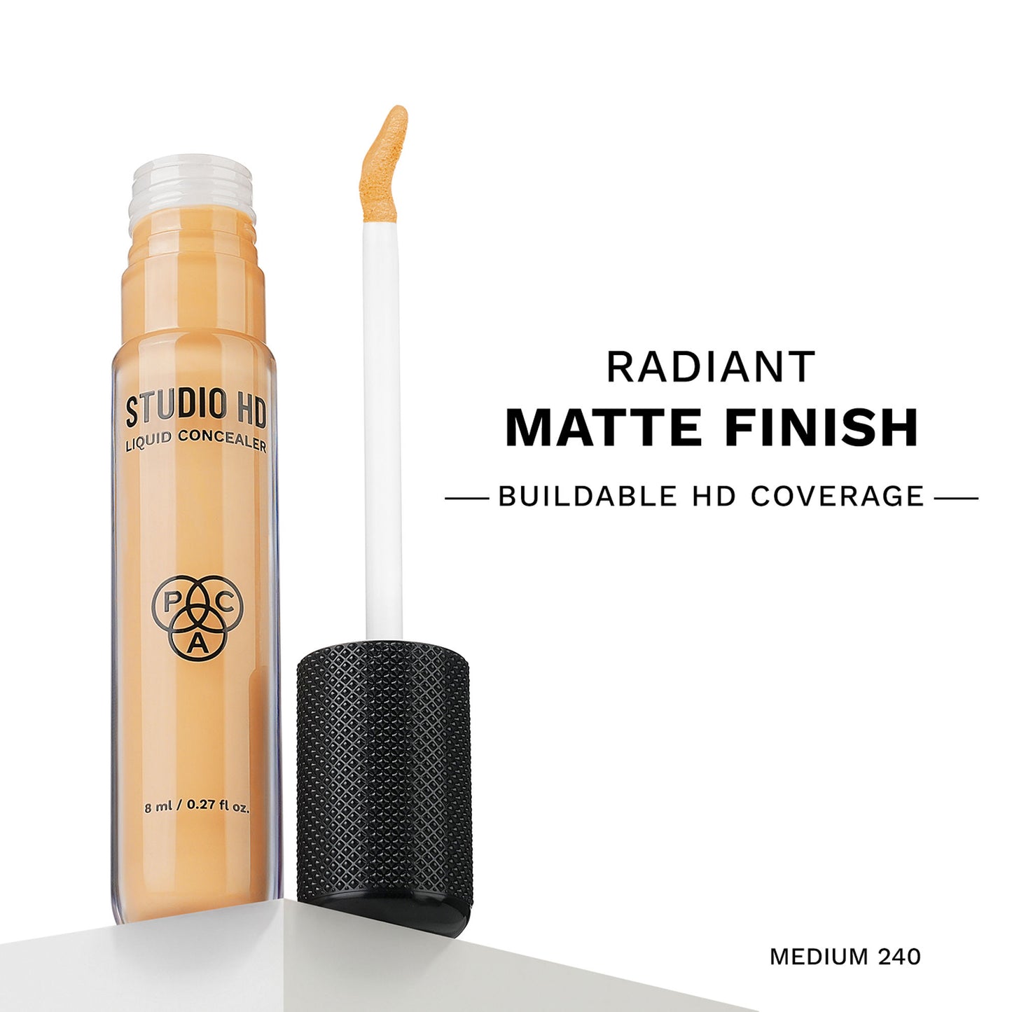 PAC Studio HD Liquid Concealer - Radiant Matte Finish, Long Wearing Buildable Coverage - HD MEDIUM 240