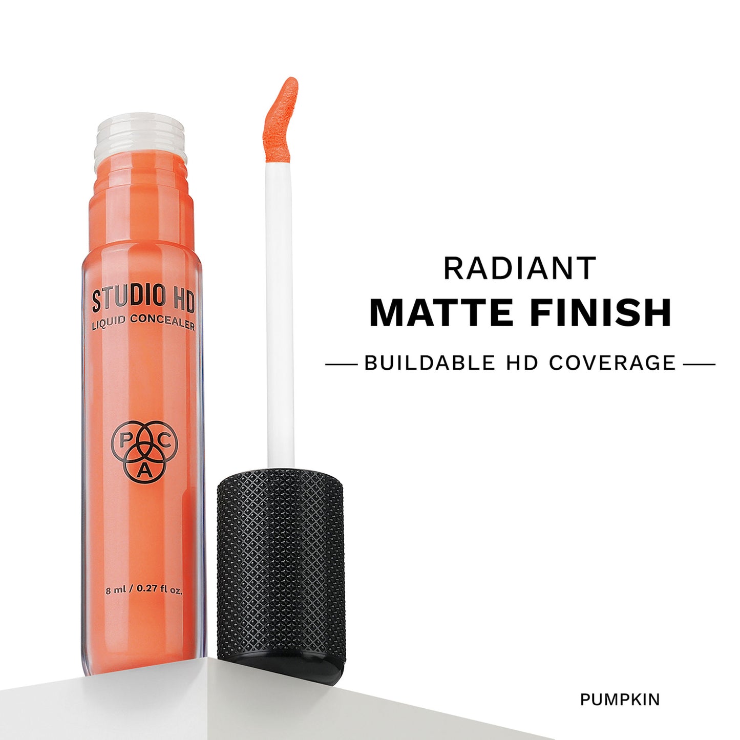 PAC Studio HD Liquid Concealer - Radiant Matte Finish, Long Wearing Buildable Coverage - Pumpkin