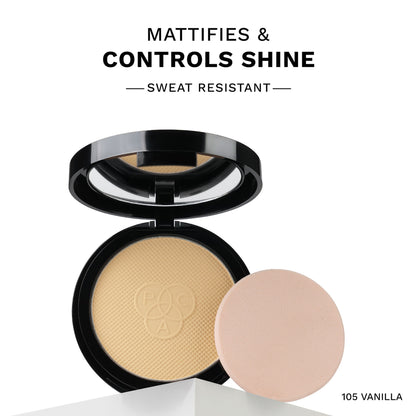 PAC Matte Touch Compact Powder Buildable Coverage, Lightweight, Sweat Resistant - 105 Vanilla
