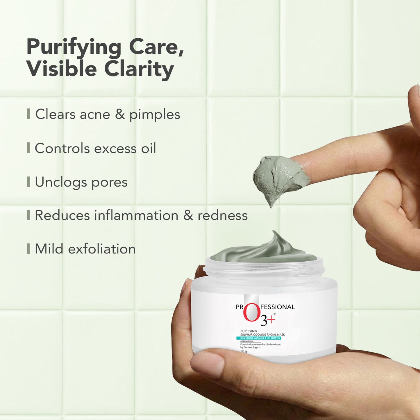 O3+ Purifying Sulfur Cooling Mask For Brightening,Anti Acne & Tan Removal
