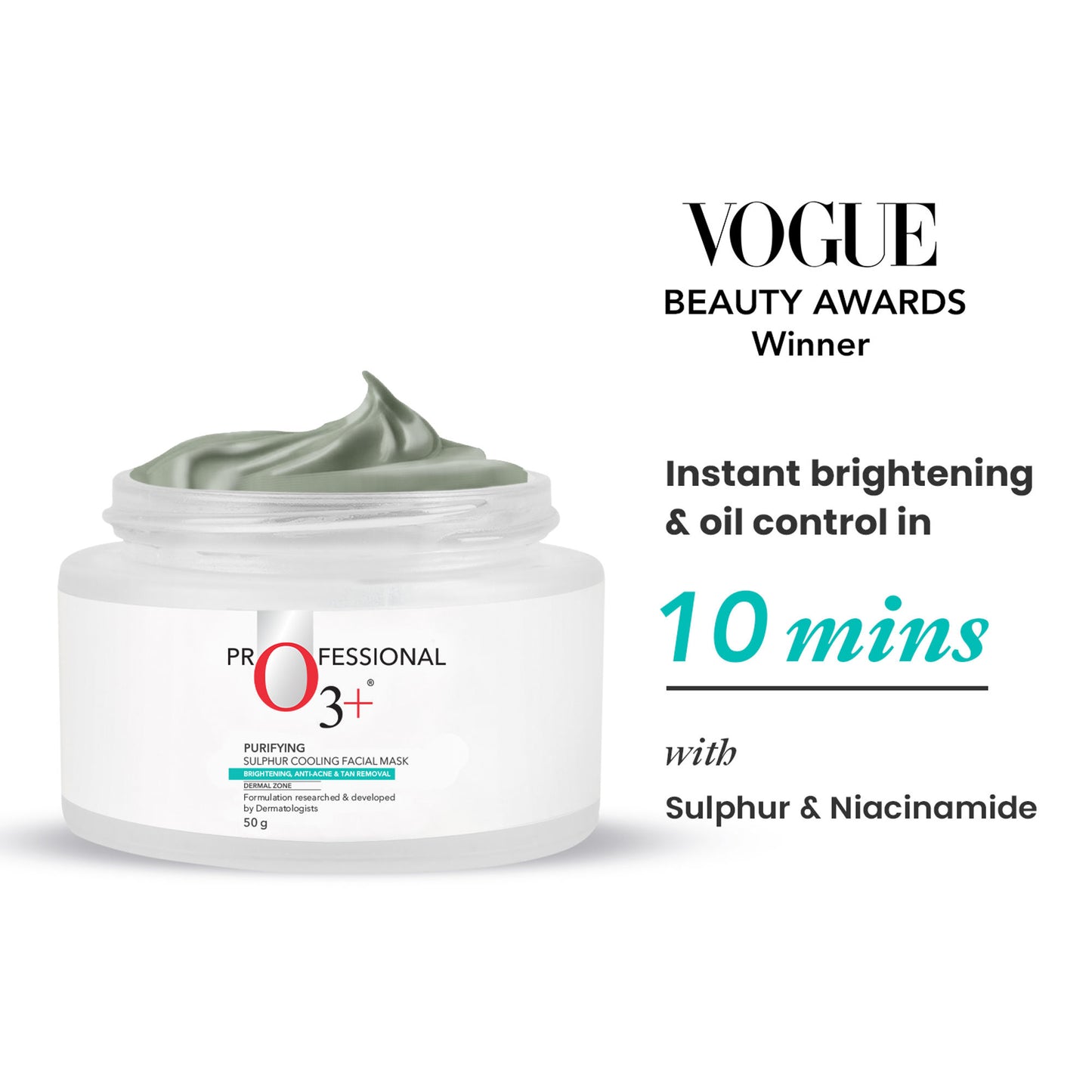 O3+ Purifying Sulfur Cooling Mask For Brightening,Anti Acne & Tan Removal