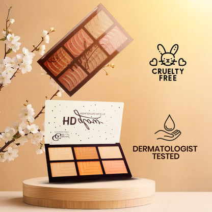 Gorgeous Girl 6 Color HD Glow Highlighter, Highly Pigmented & Blendable - Shade 02