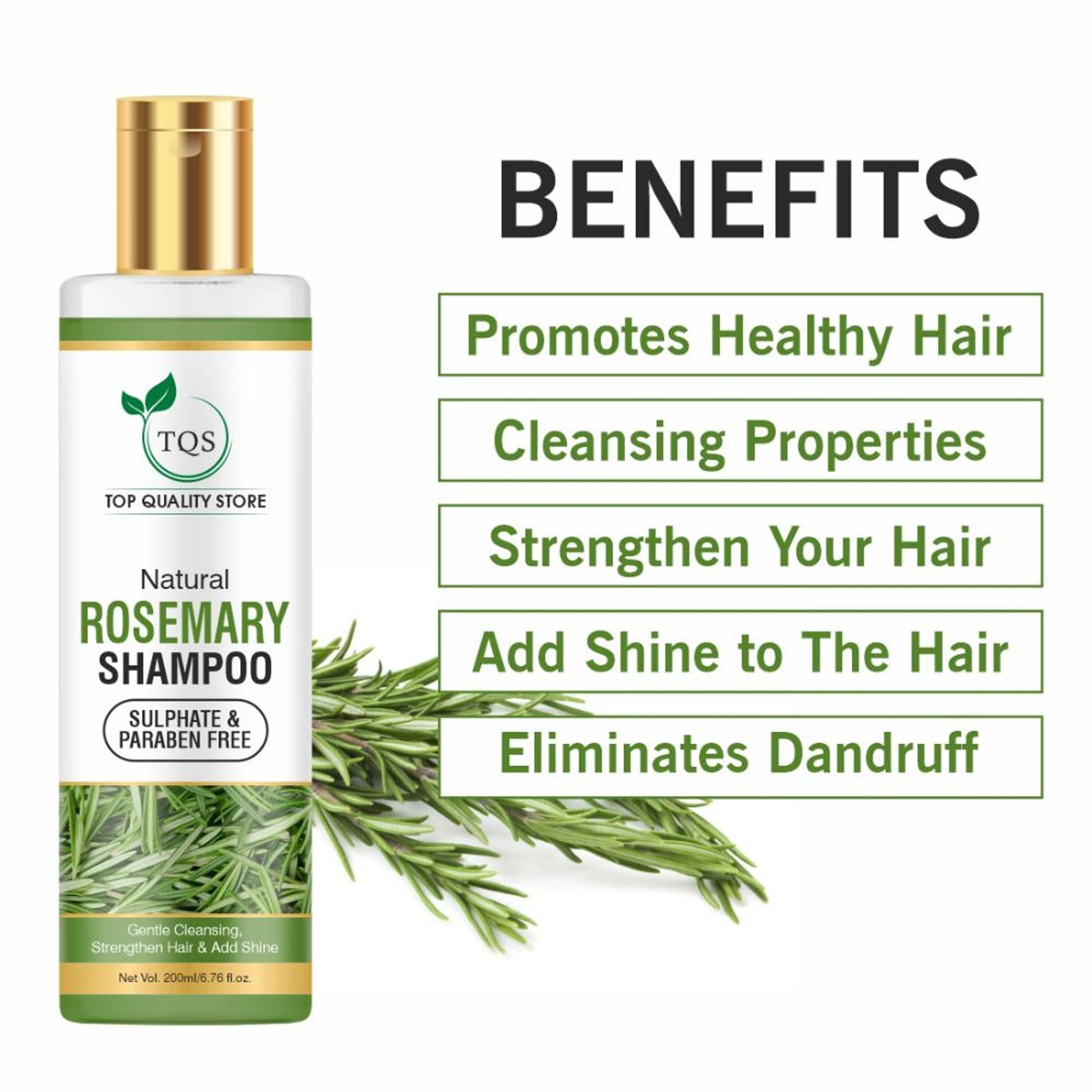 TQS Rosemary Anti-Hair Fall Shampoo With Rosemary & Clove Oil - Reduces Hair Fall