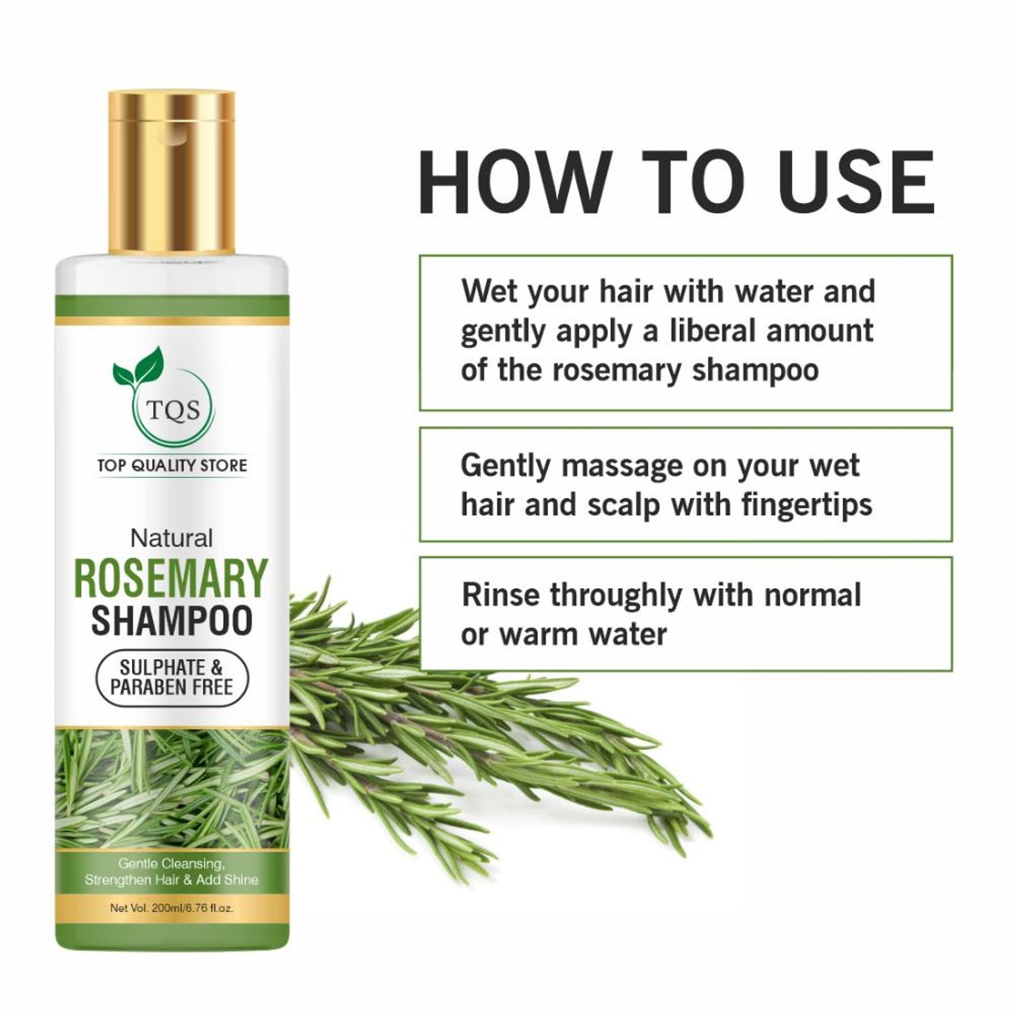 TQS Rosemary Anti-Hair Fall Shampoo With Rosemary & Clove Oil - Reduces Hair Fall