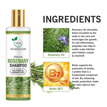 TQS Rosemary Anti-Hair Fall Shampoo With Rosemary & Clove Oil - Reduces Hair Fall