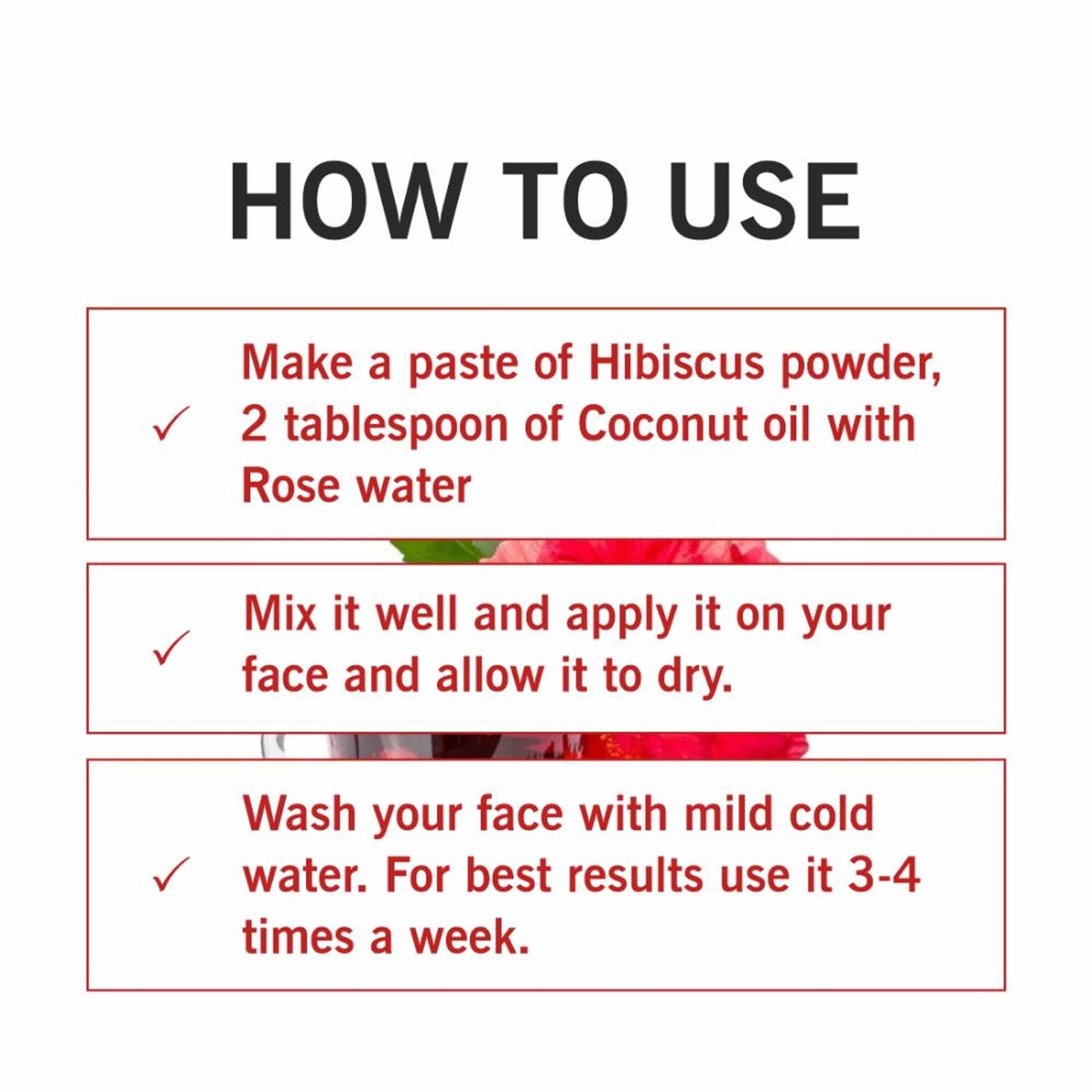TQS 100% Organic Hibiscus Flower Powder, Exfoliates Dead Skin Cells, Prevents Early Greys