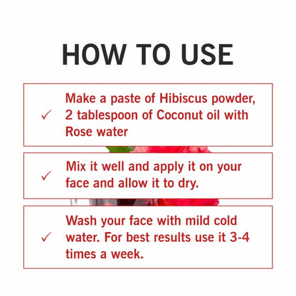 TQS 100% Organic Hibiscus Flower Powder, Exfoliates Dead Skin Cells, Prevents Early Greys