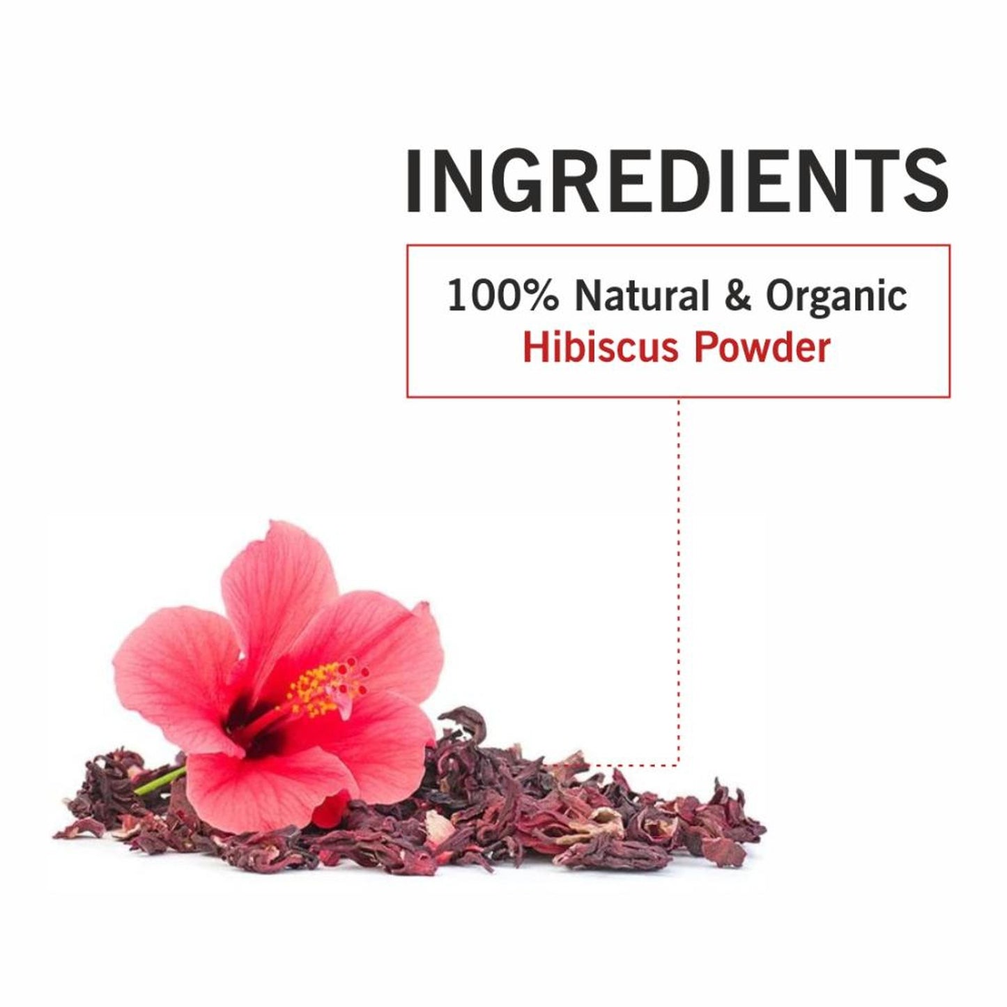 TQS 100% Organic Hibiscus Flower Powder, Exfoliates Dead Skin Cells, Prevents Early Greys