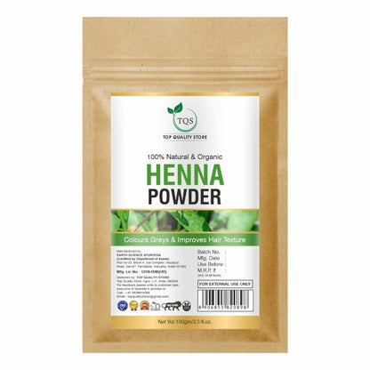 TQS Organic Henna Powder, 100% Natural Hair Dye, Prevent Dandruff & Promote Hair Growth