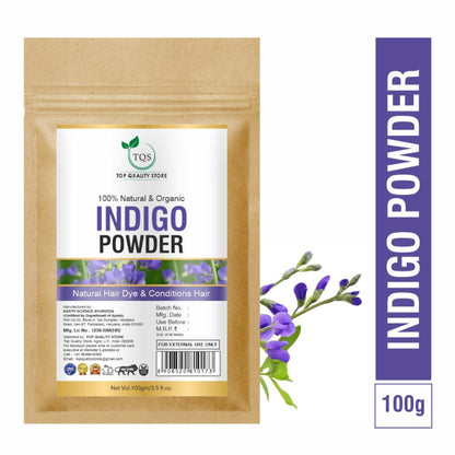 TQS Organic Indigo Powder For Natural Hair Coloring- 100% Organic, Prevents Premature Graying