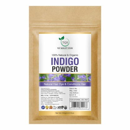 TQS Organic Indigo Powder For Natural Hair Coloring- 100% Organic, Prevents Premature Graying