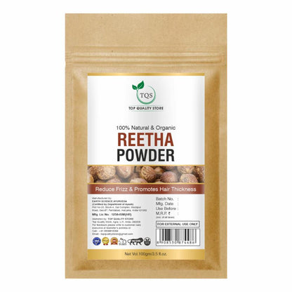 TQS Reetha Powder Natural Pure Organic Double Filtered Aritha/Reetha For Face, Skin & Hair