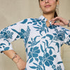 Dhiyona IE Floral Printed Shirt Collar Kurta With Trousers