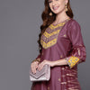 Dhiyona IE Embroidered Regular Sequinned Kurta with Trousers & Dupatta