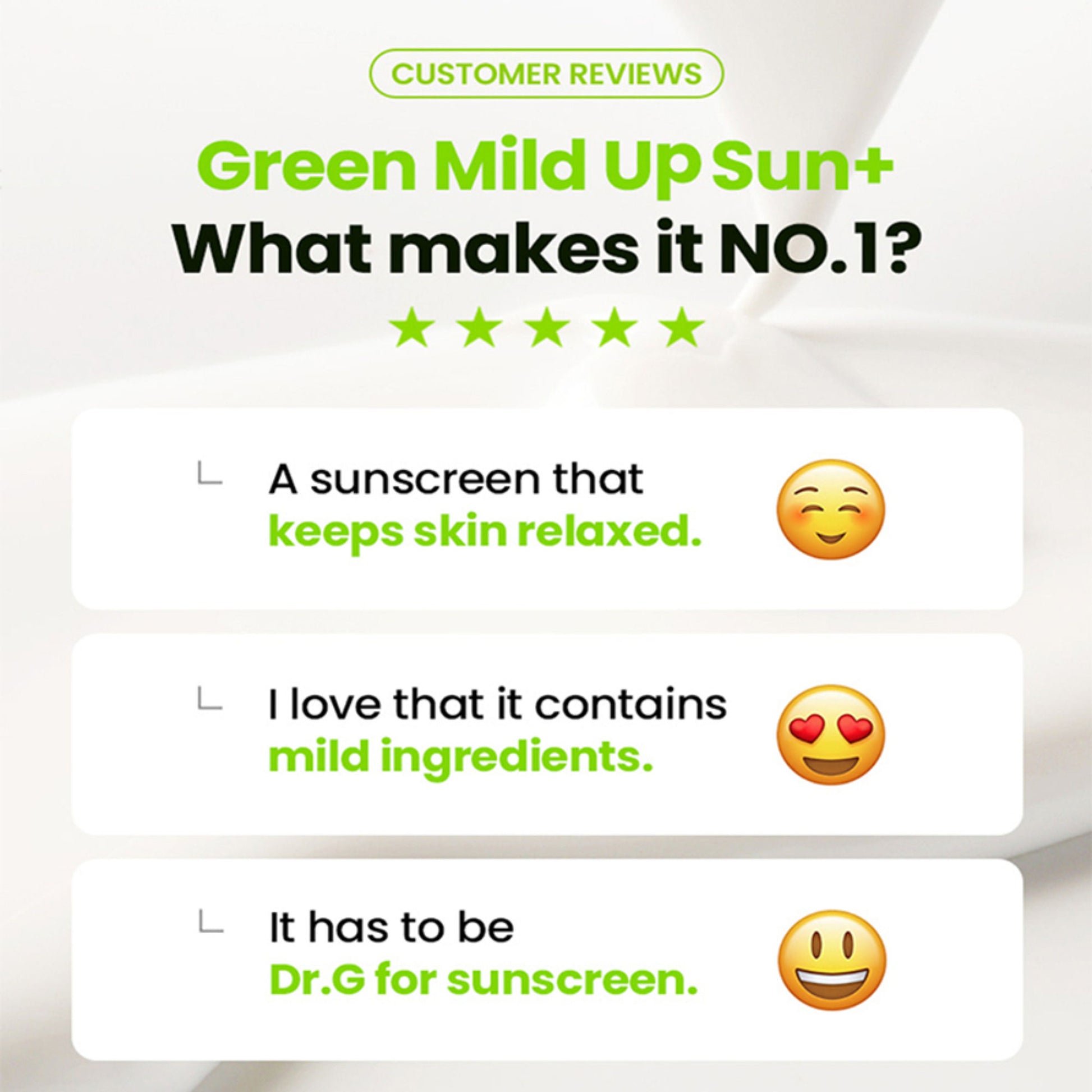 Dr. G Green Mild Up Sun+ SPF 50+ PA++++ Renewal