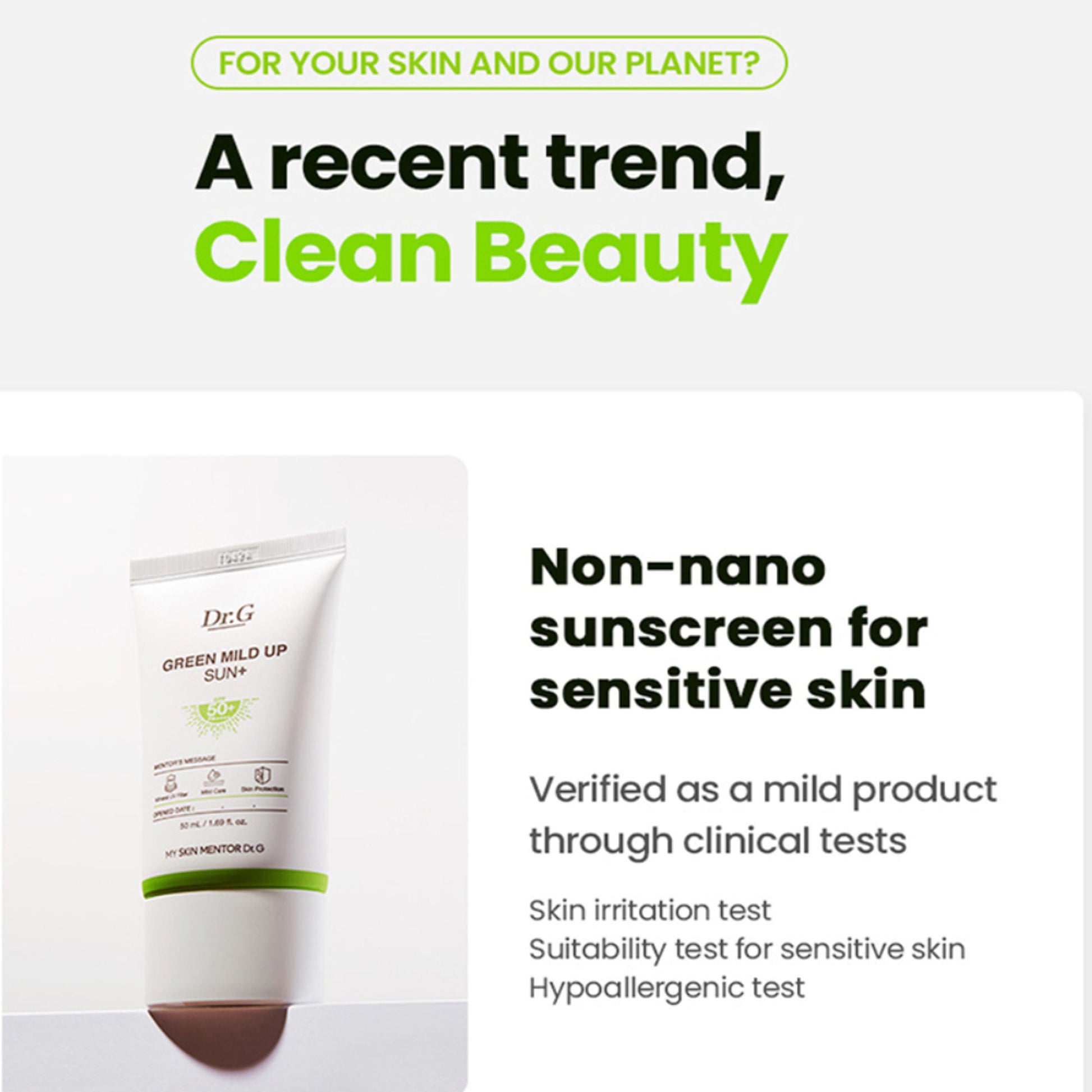 Dr. G Green Mild Up Sun+ SPF 50+ PA++++ Renewal