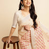 Dhiyona GR Women's CT Beige Cotton Linen Silk Embroidered Saree