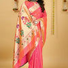Dhiyona GR Women's Mastani 2 Peachy Pink Zari Paithani Silk Saree