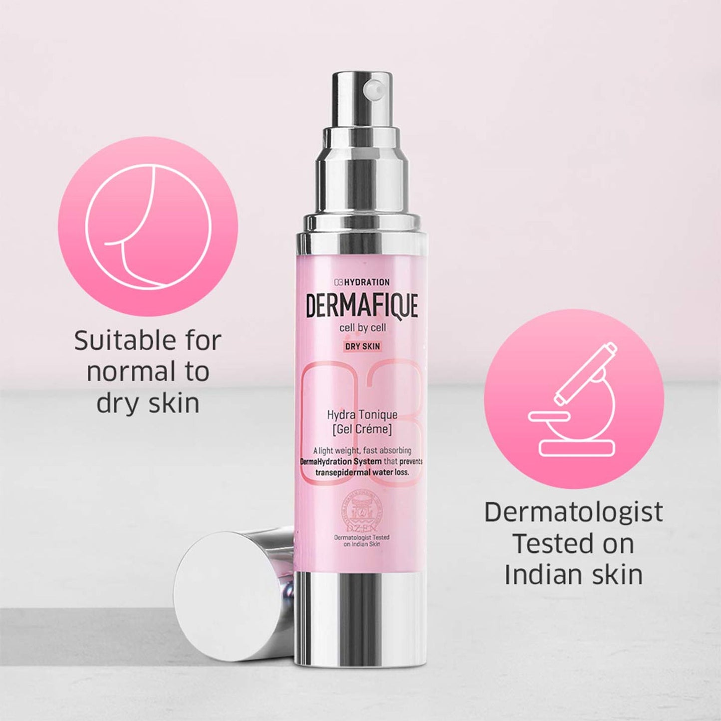 Dermafique Hydratonique Gel Creme - Ultra Light, Non-sticky Moisturizer & Oil Free Hydration