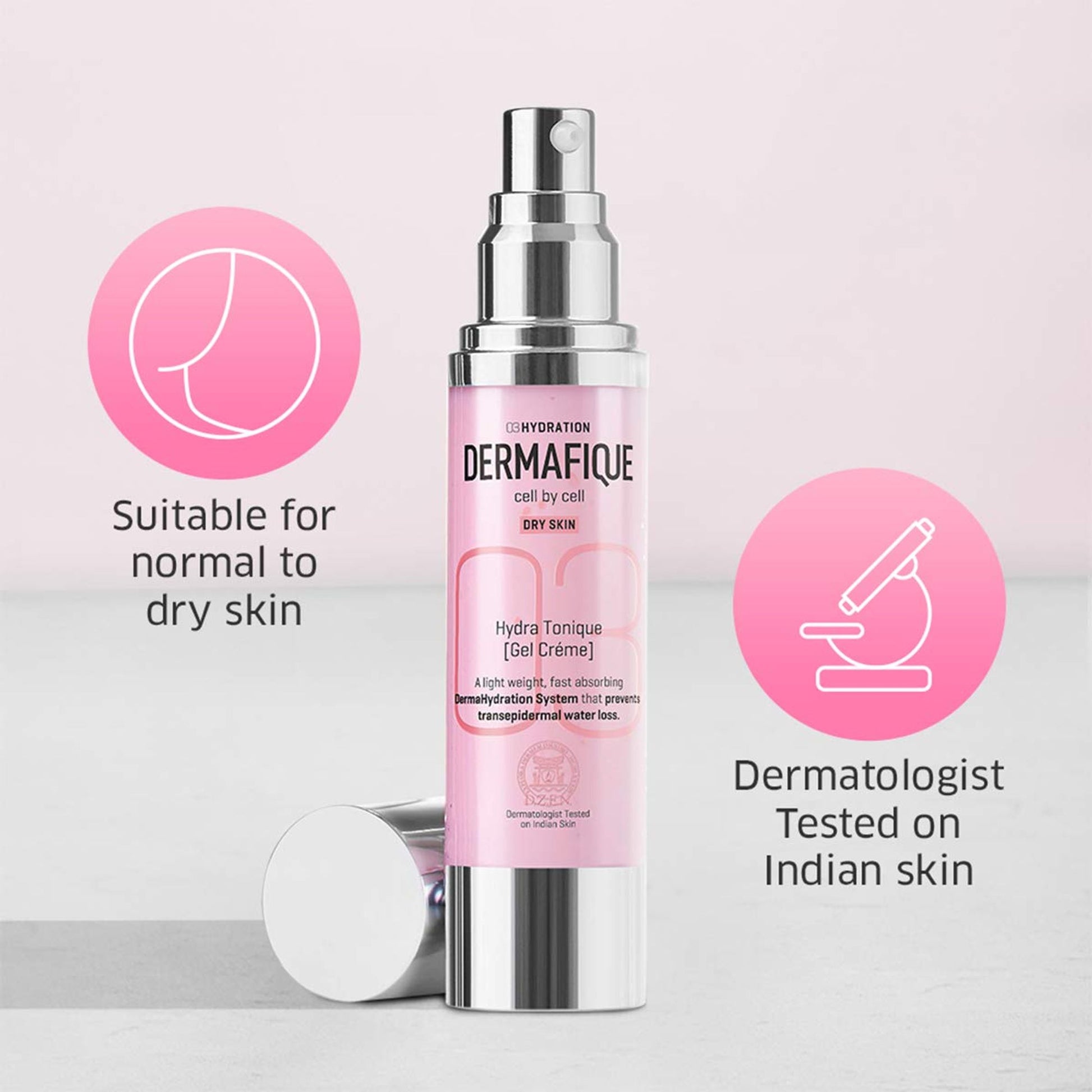 Dermafique Hydratonique Gel Creme - Ultra Light, Non-sticky Moisturizer & Oil Free Hydration