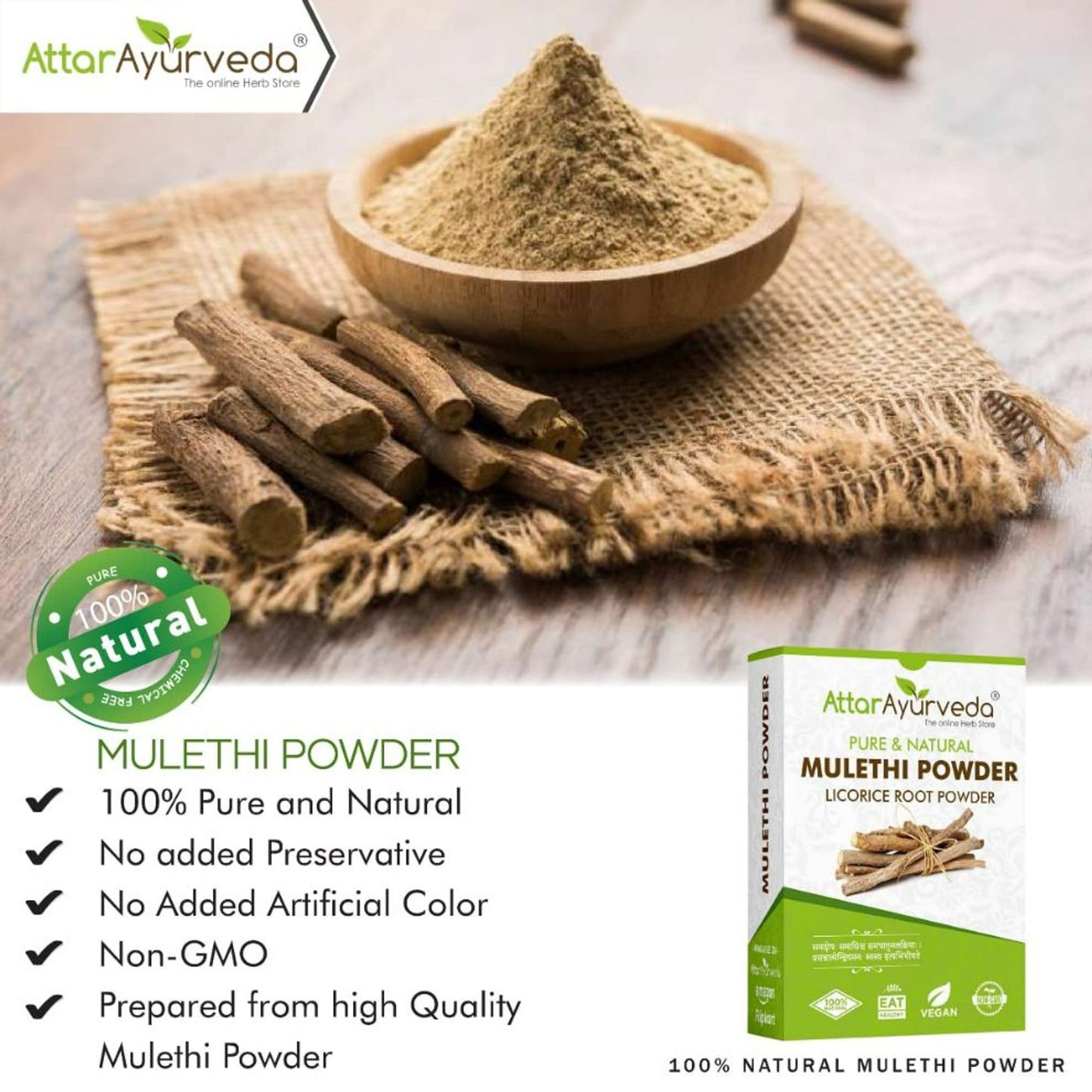 Attar Ayurveda Mulethi Face Powder