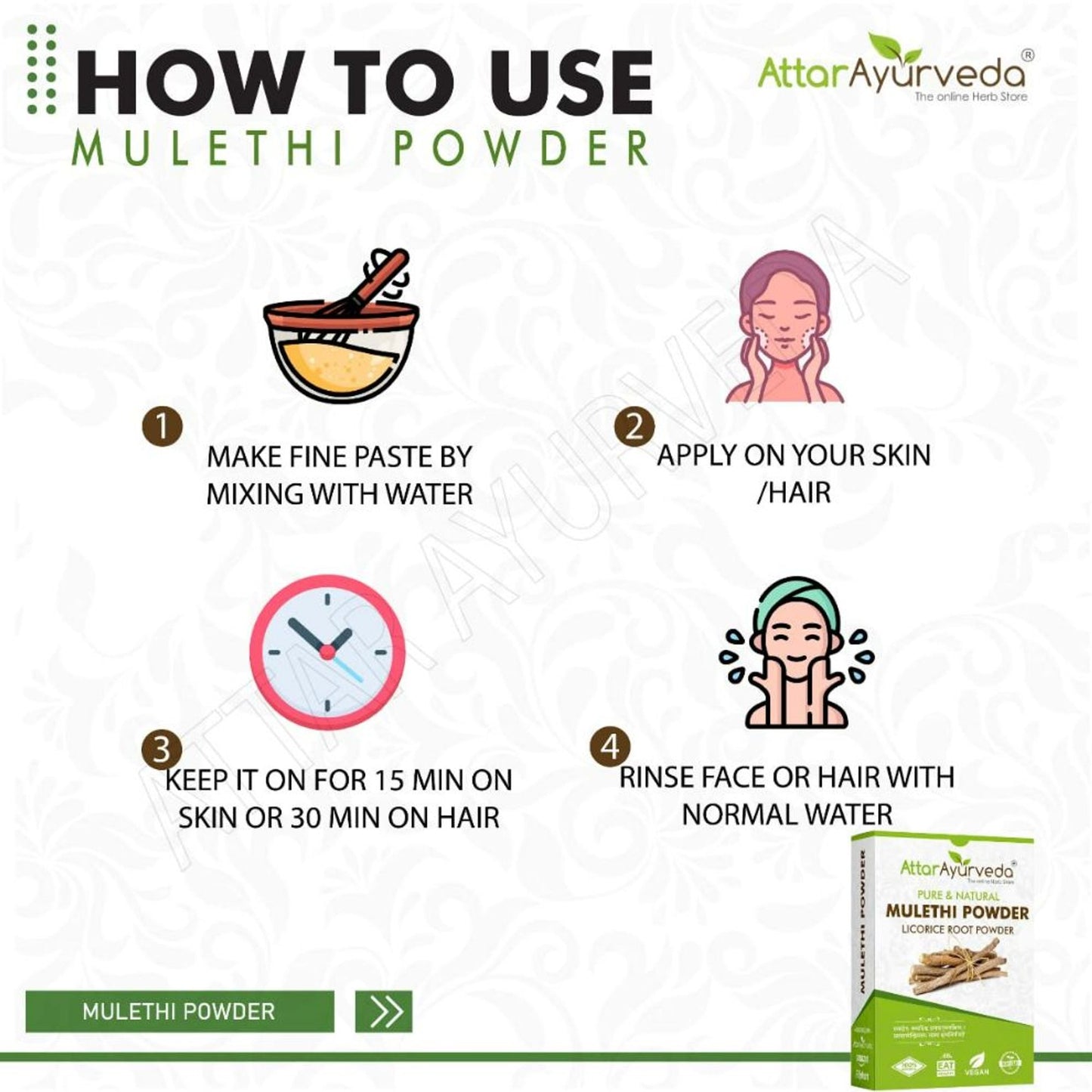 Attar Ayurveda Mulethi Face Powder