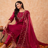 Dhiyona IE Embroidered A-Line Kurta With Trousers & Dupatta