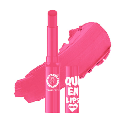 Colors Queen Lips Color Lip Balm tube with vibrant packaging, showcasing the colorful lip balm product from Colors Queen.