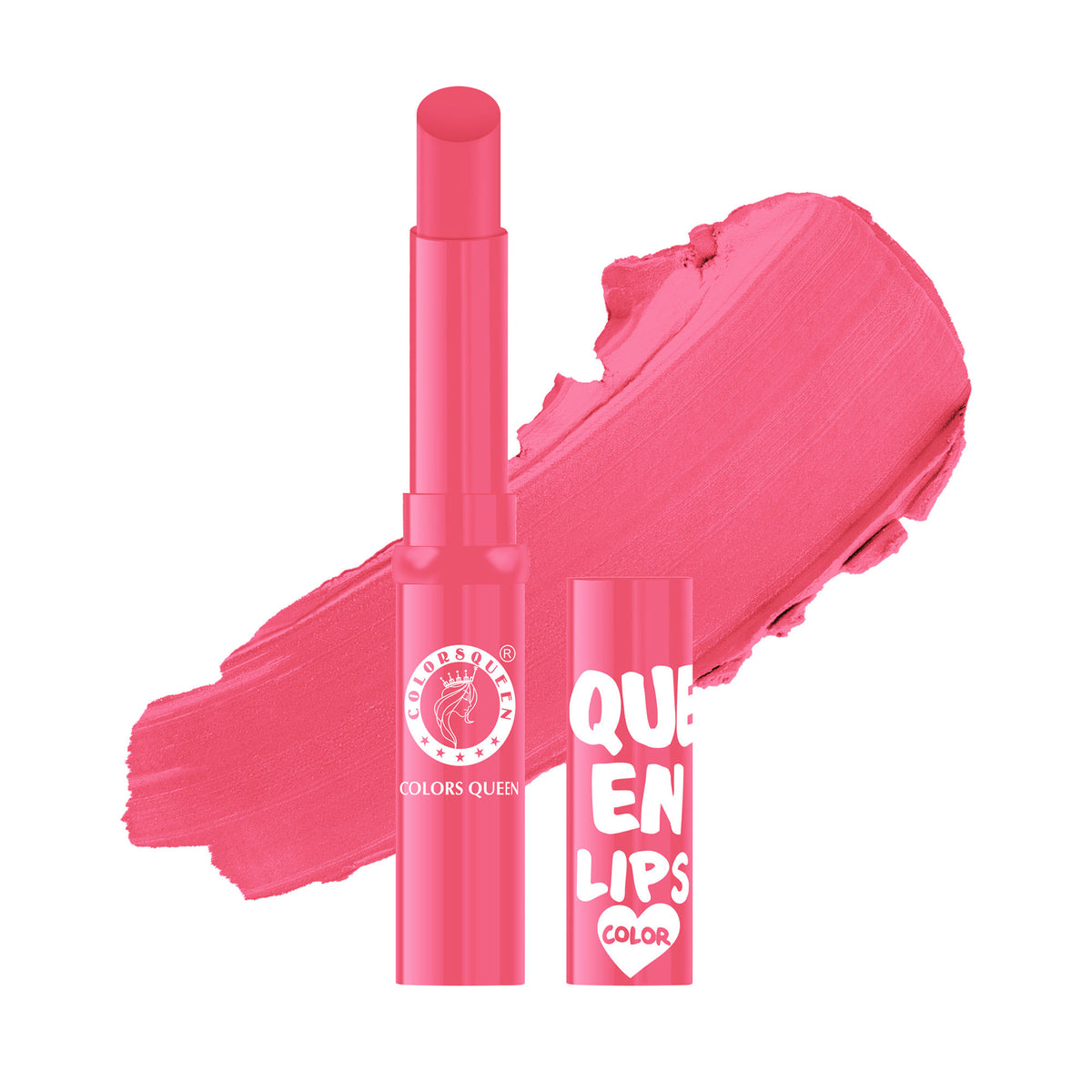 Colors Queen Lips Color Lip Balm in vibrant shade, smooth application, featuring the Colors Queen branding and sleek packaging.