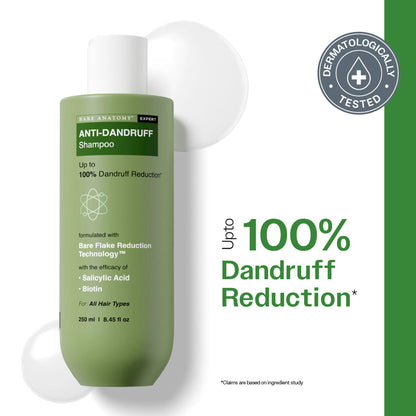 Bare Anatomy Anti-Dandruff Shampoo with Salicylic Acid, Piroctone Olamine, Biotin & Menthol