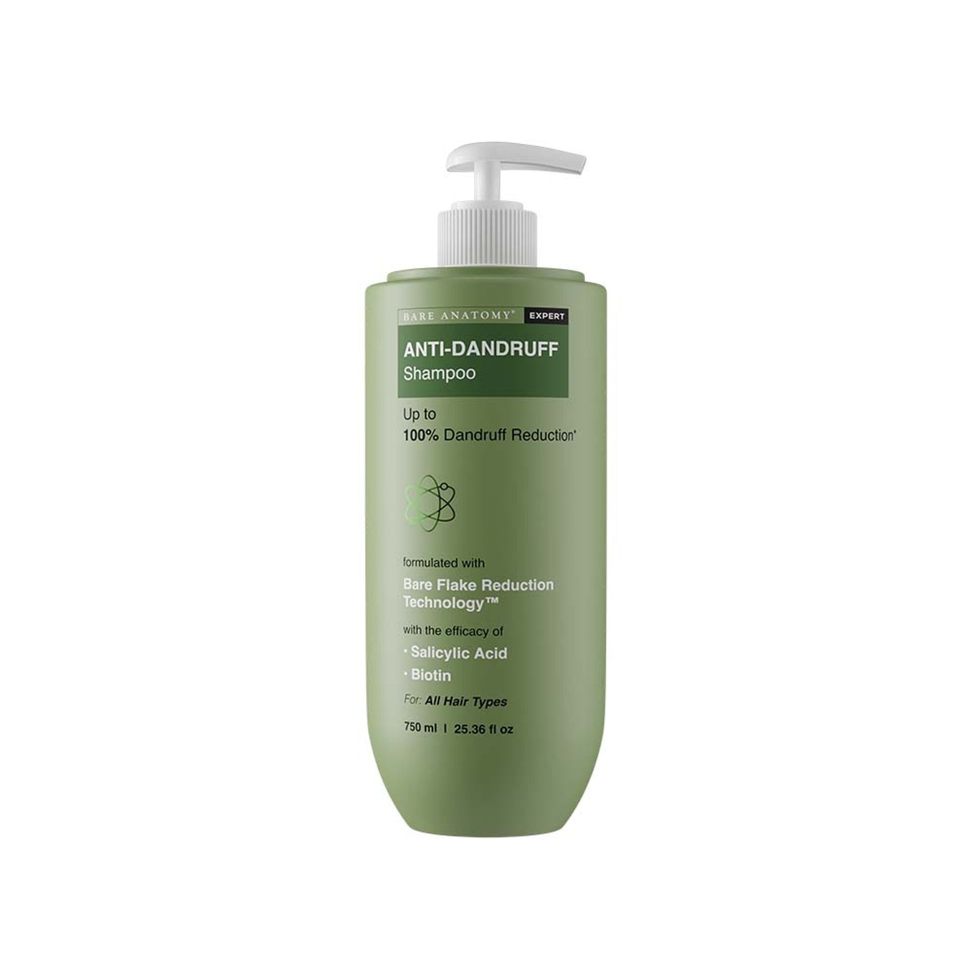 Bare Anatomy Anti-Dandruff Shampoo with Salicylic Acid, Piroctone Olamine, Biotin & Menthol