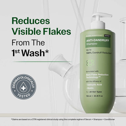 Bare Anatomy Anti-Dandruff Shampoo with Salicylic Acid, Piroctone Olamine, Biotin & Menthol