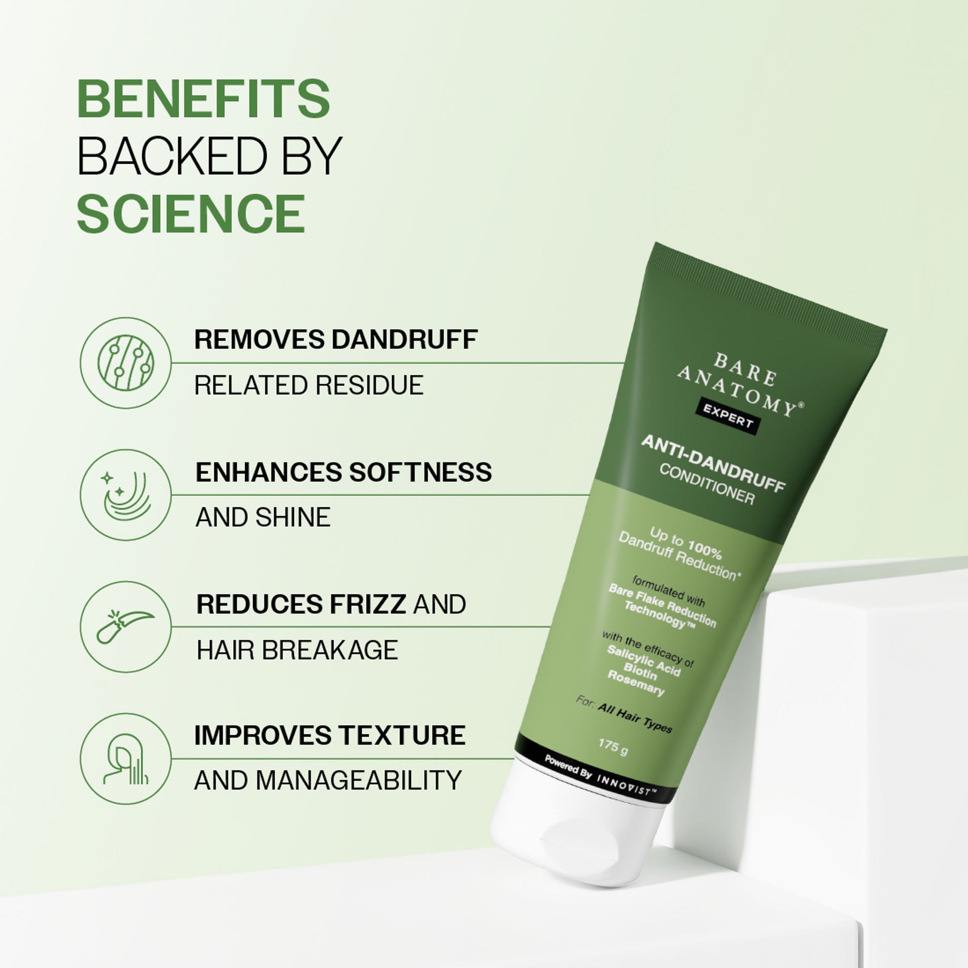 Bare Anatomy Anti-Dandruff Conditioner with Rosemary & Biotin, Moisturizes & Reduces Frizz