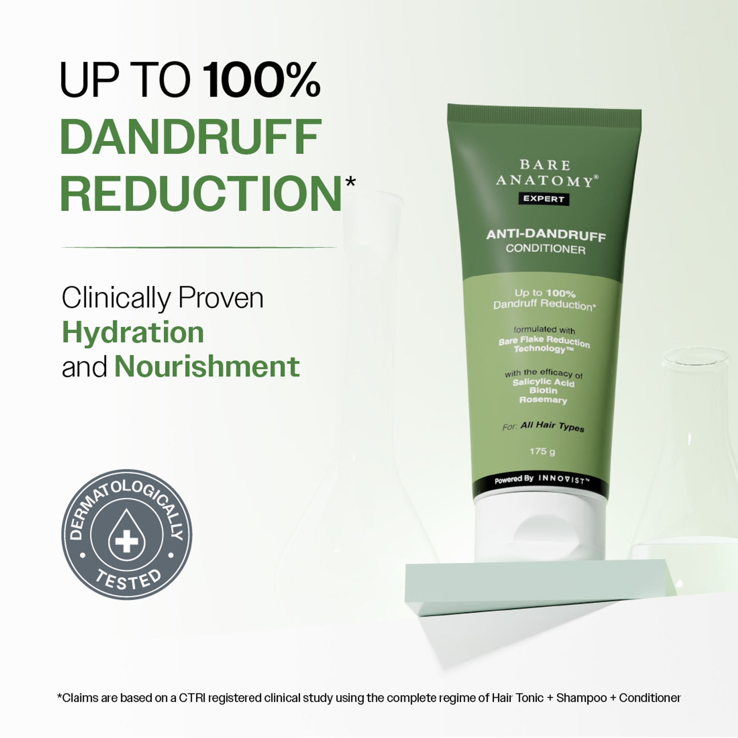 Bare Anatomy Anti-Dandruff Conditioner with Rosemary & Biotin, Moisturizes & Reduces Frizz