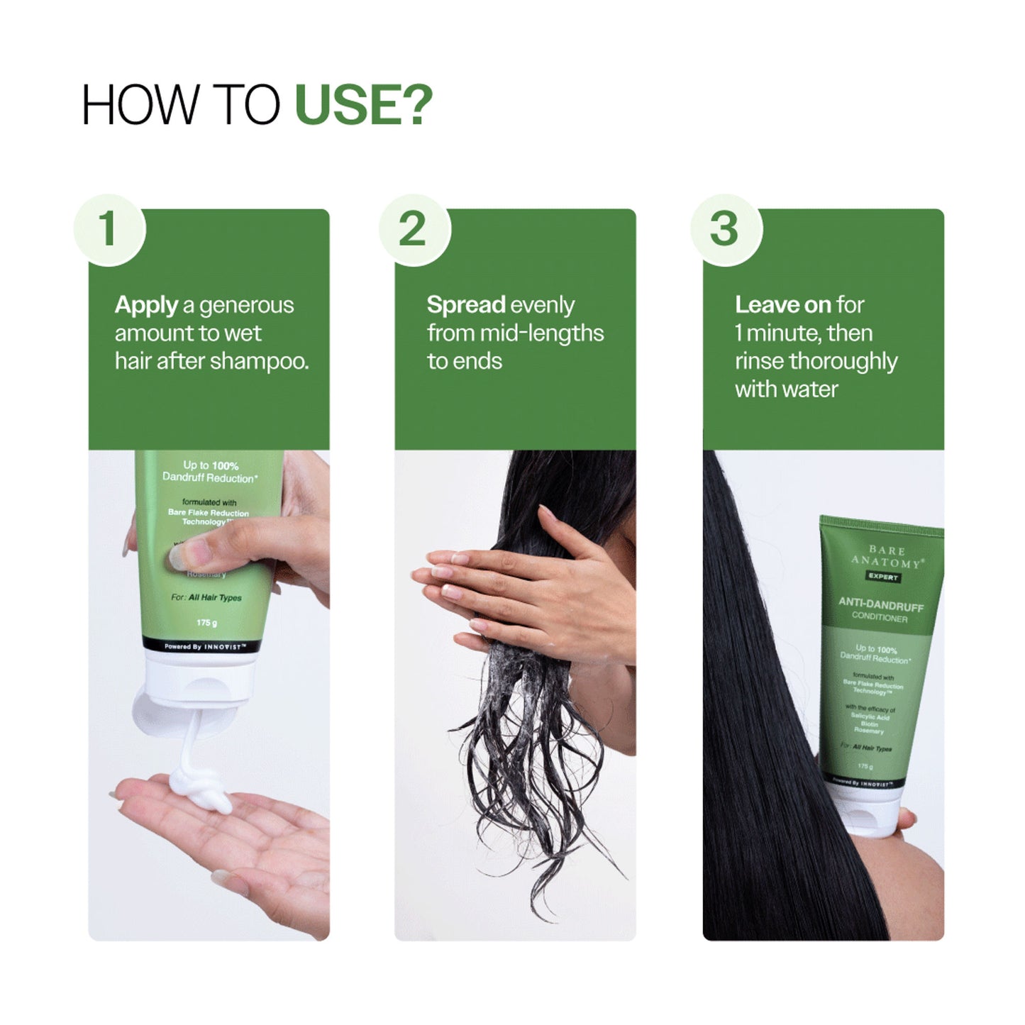Bare Anatomy Anti-Dandruff Conditioner with Rosemary & Biotin, Moisturizes & Reduces Frizz