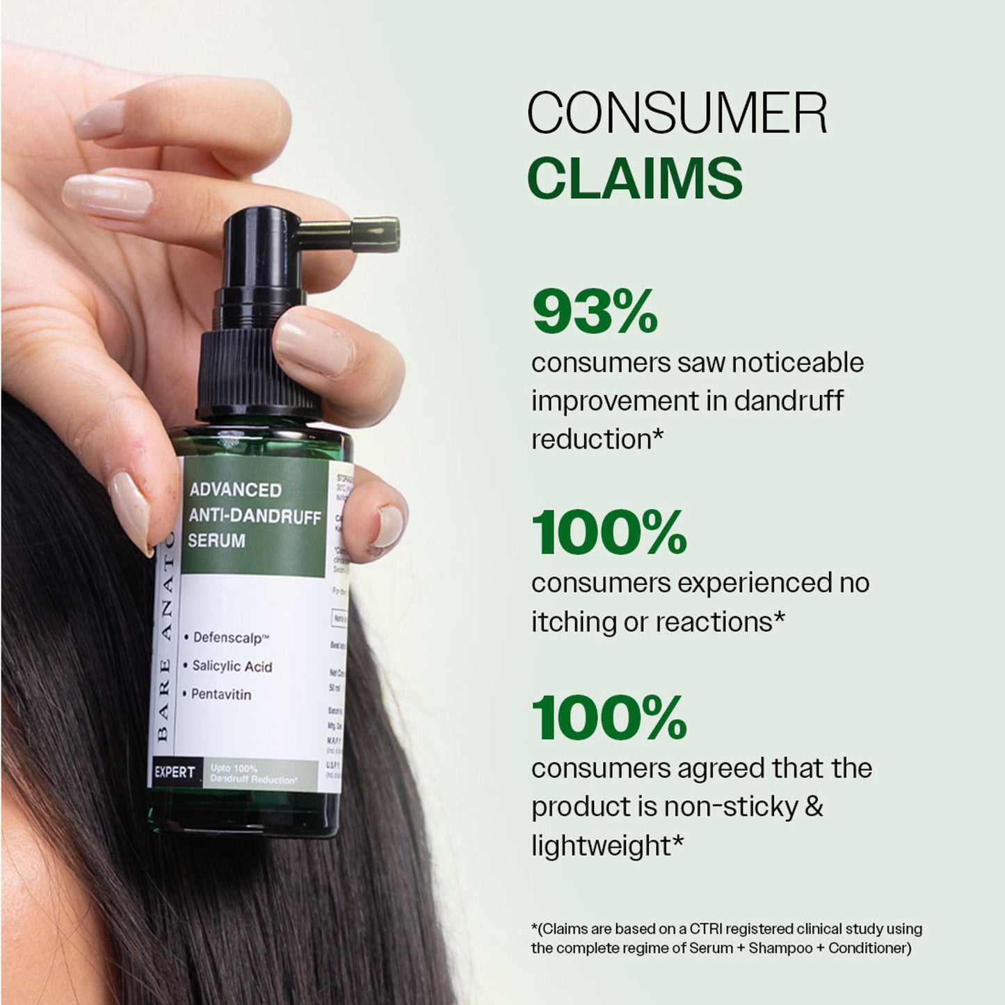 Bare Anatomy Advanced Anti Dandruff Serum Up to 100% Dandruff Reduction Non-Greasy Formula