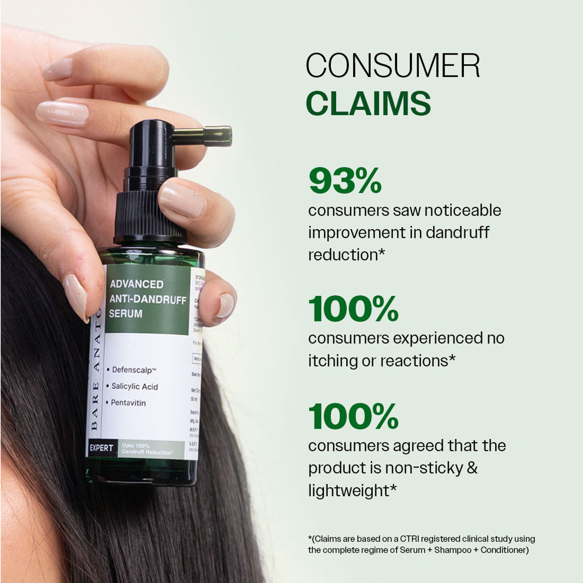 Bare Anatomy Advanced Anti Dandruff Serum Up to 100% Dandruff Reduction Non-Greasy Formula