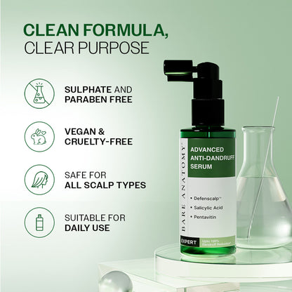 Bare Anatomy Advanced Anti Dandruff Serum Up to 100% Dandruff Reduction Non-Greasy Formula