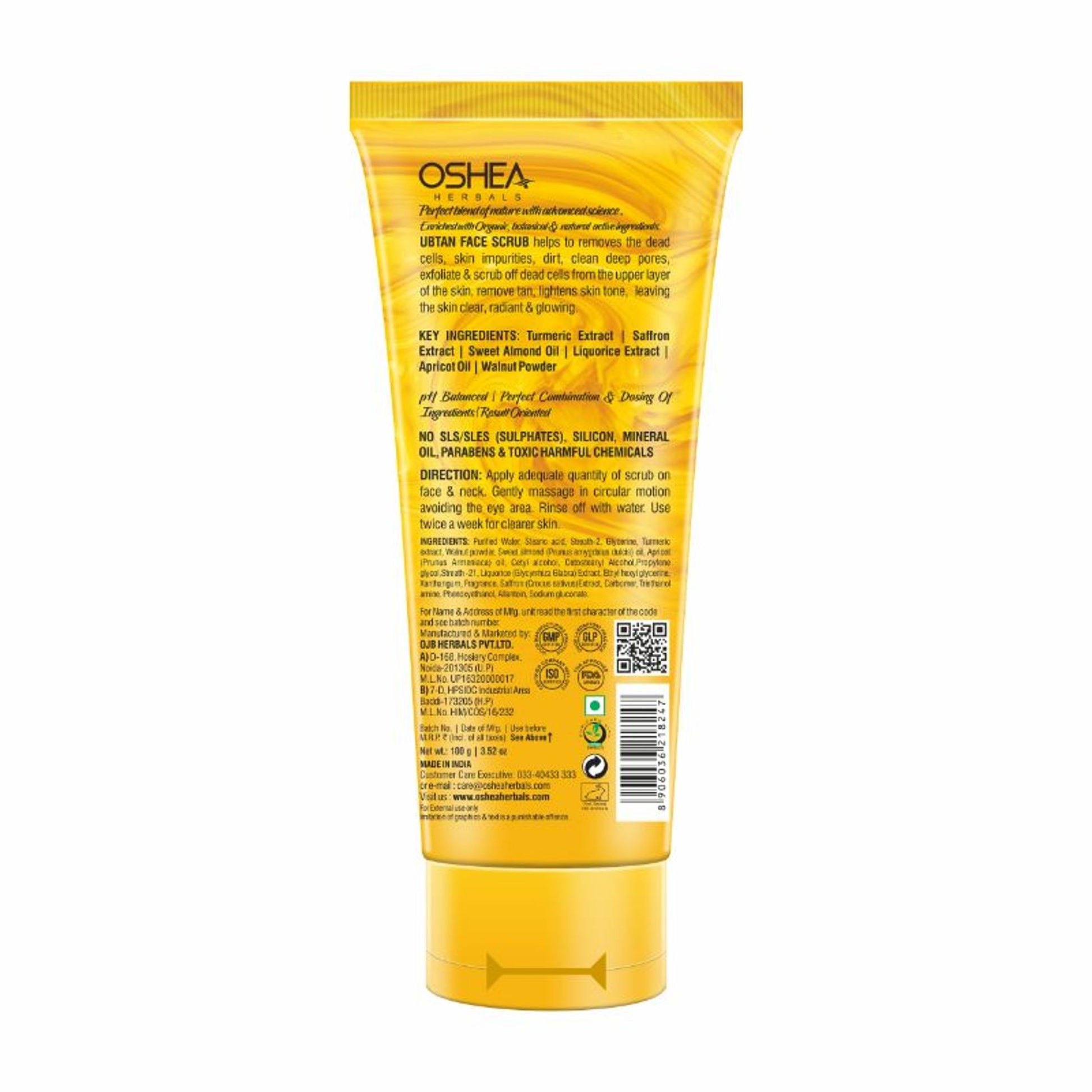 Oshea Herbals Ubtan Glowing & Tan Removing Face Scrub